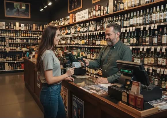 Liquor bottles on shelf