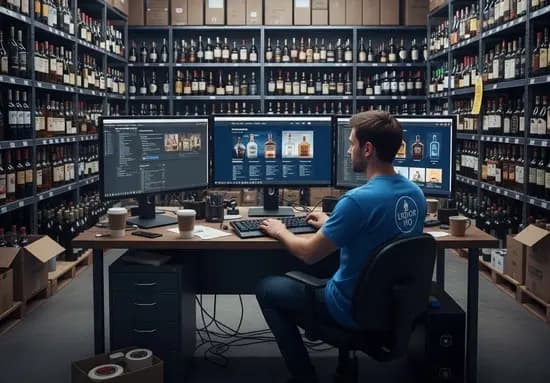 Liquor bottles on shelf