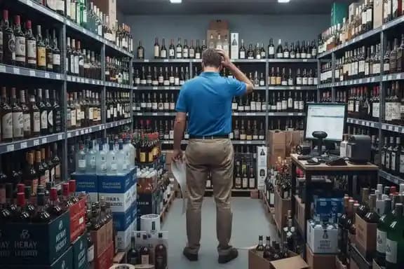 Liquor bottles on shelf