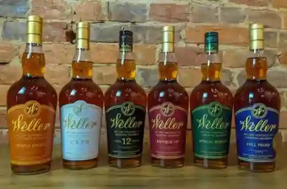 Liquor bottles on shelf