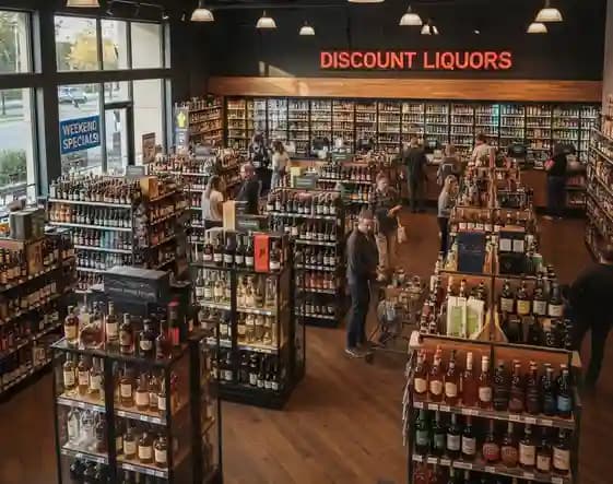 Liquor bottles on shelf