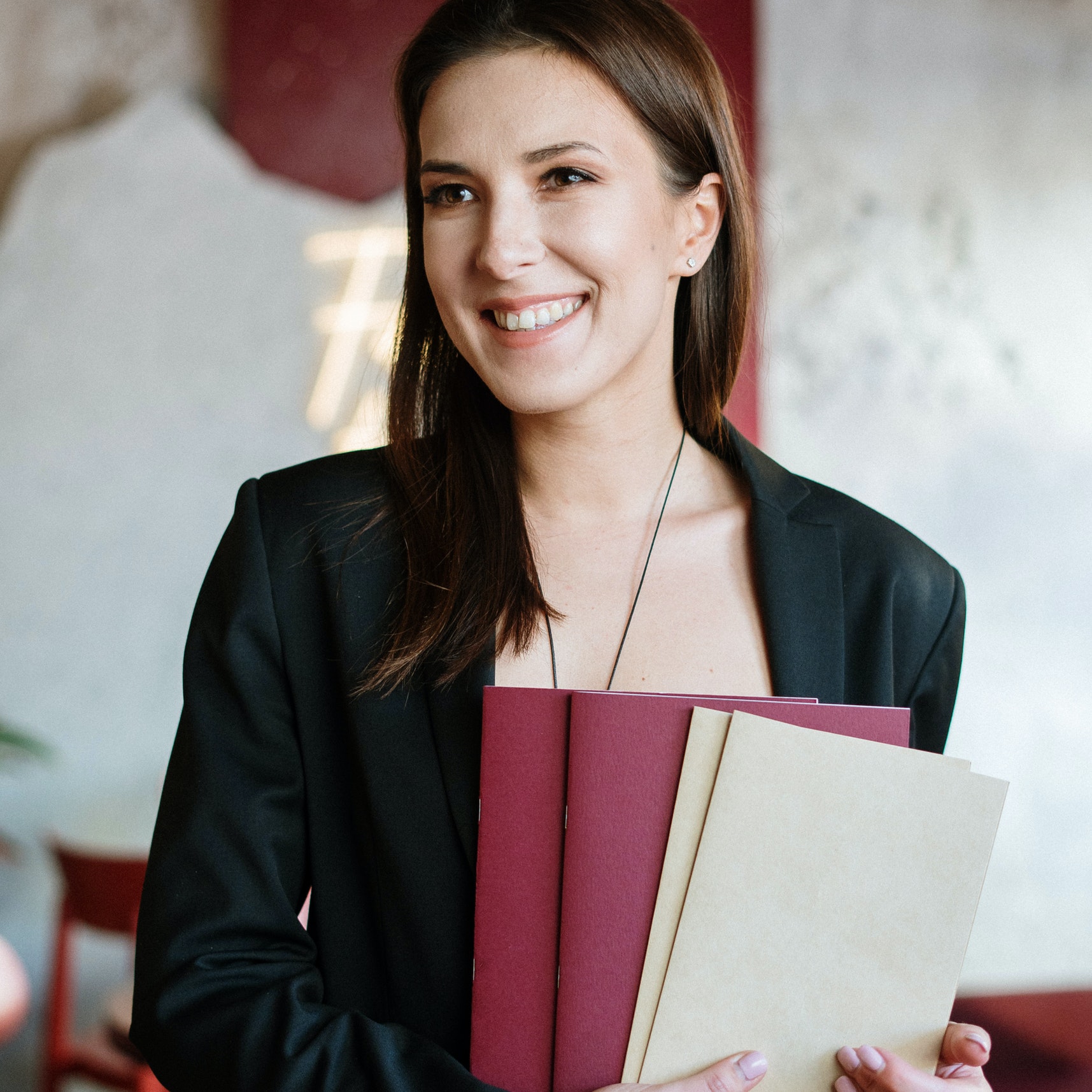 Small business owner smiling